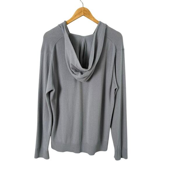 Club Monaco Cashmere Hoodie Sweater in Light Gray w/ Kangaroo Pocket, Size Large - Picture 8 of 9